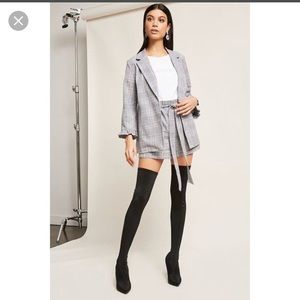 Glen Plaid Paperbag Shorts and Blazer